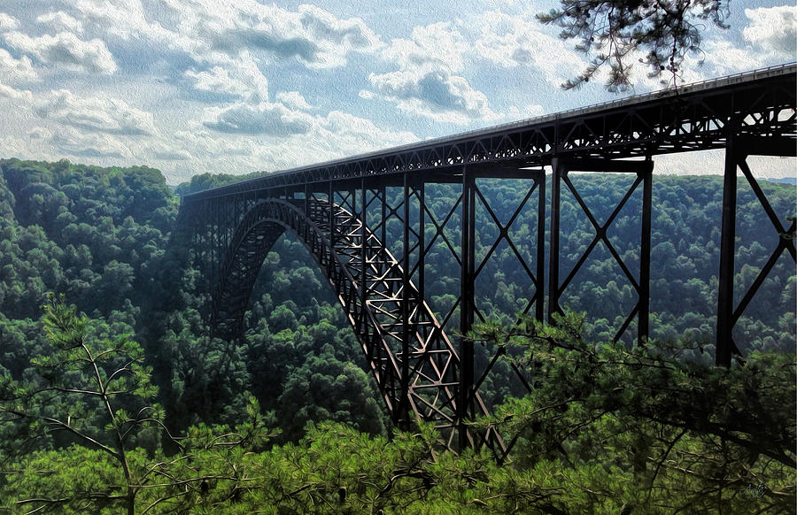 New River Gorge Bridge Digital Art by Anita Hubbard