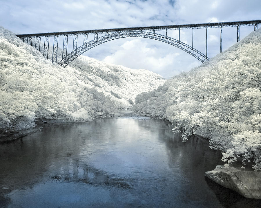 New River Gorge Bridge in Infrared Photograph by Mary Almond