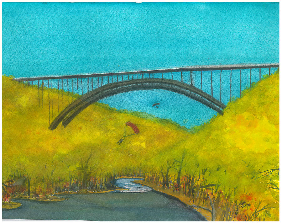 New River Gorge Bridge on Bridge Day Painting by David Bartsch