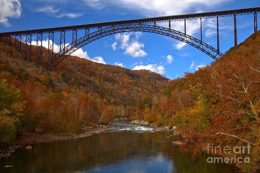 New River Gorge Fiery Fall Colors Photograph by Adam Jewell