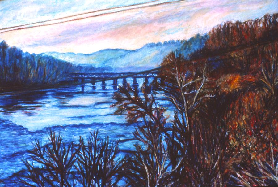 Nature Painting - New River Trestle in Fall by Kendall Kessler