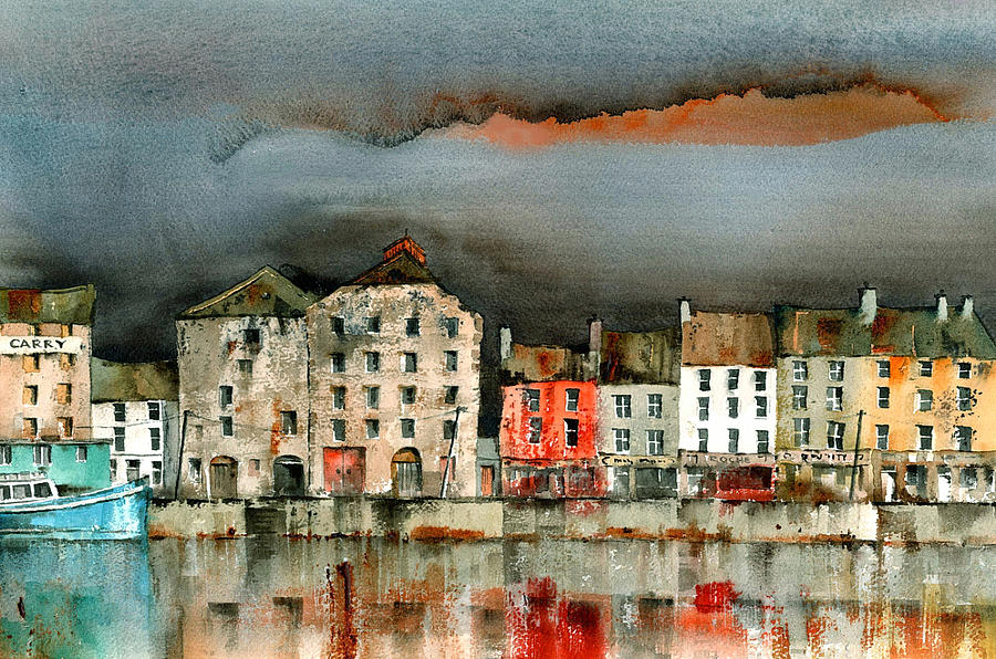 Val Byrne Painting - New Ross Quays Wexford by Val Byrne
