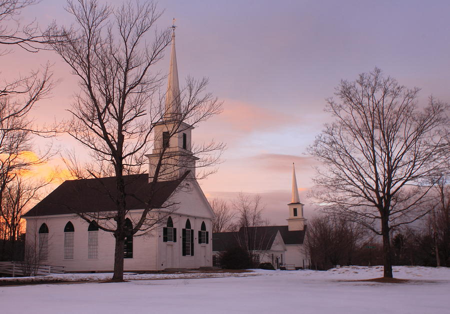 New Salem Town Common Winter Sunset Photograph by John Burk - Fine Art ...