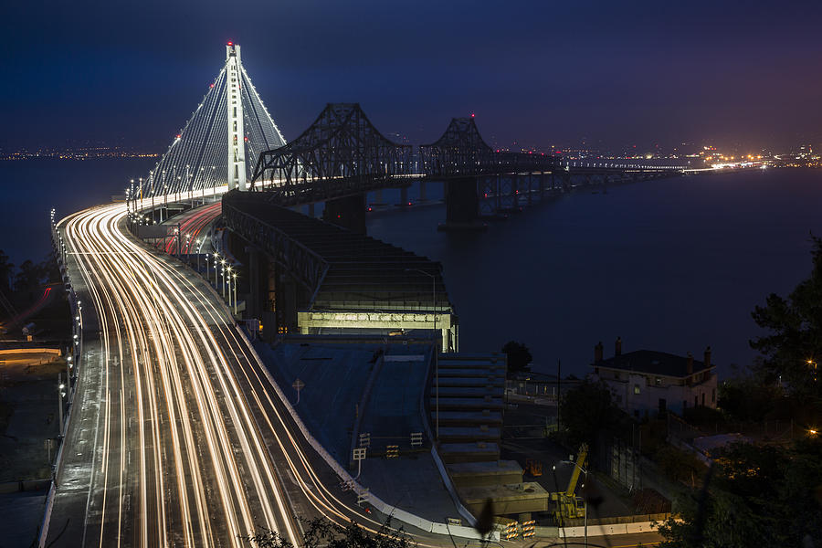 New San Francisco Oakland Bay Bridge Photograph by Adam Romanowicz