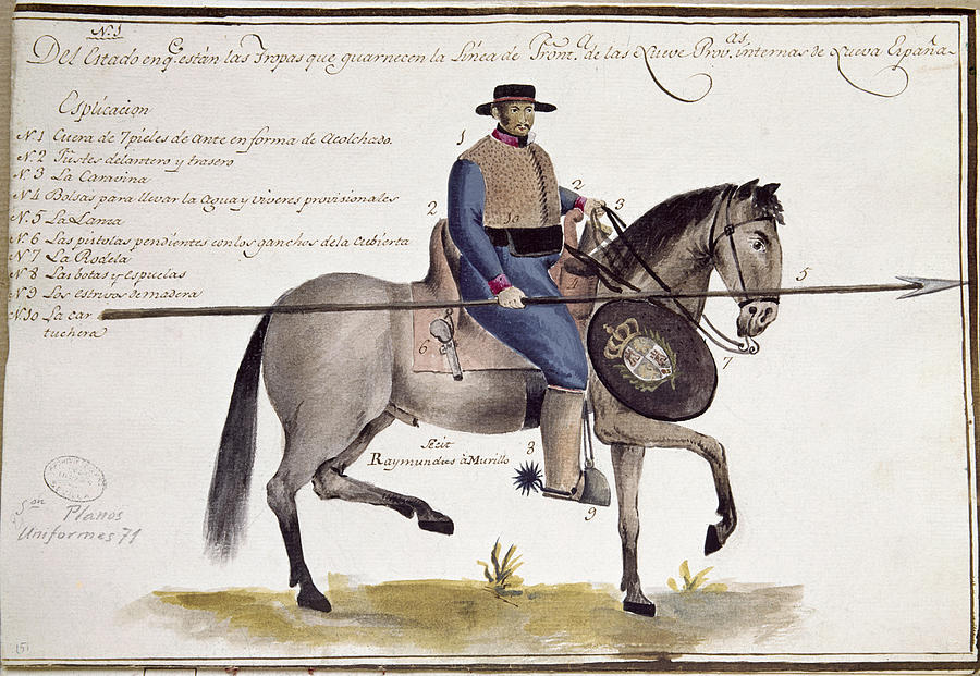 New Spain Cavalry Uniform Drawing by Granger