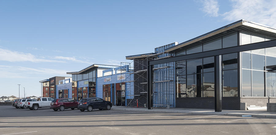New Strip Mall Under Construction in Saskatoon Photograph by Dougall_Photography