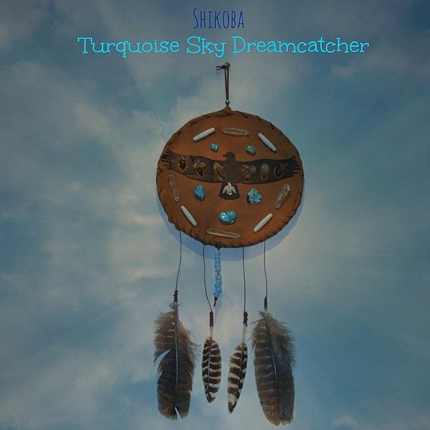 Turquoise Photograph - New Turquoise Sky Dreamcatcher by Shikoba Photography