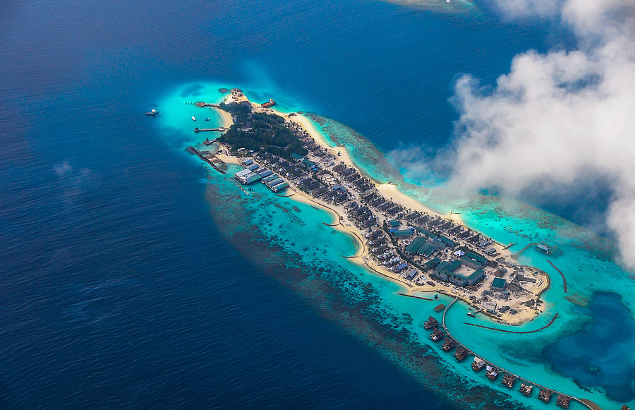 New Upcoming Resort 1.  Aerial Journey over Maldives Photograph by Jenny Rainbow