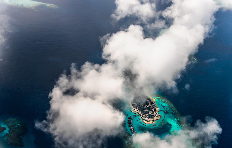 New Upcoming Resort 2.  Aerial Journey over Maldives Photograph by Jenny Rainbow