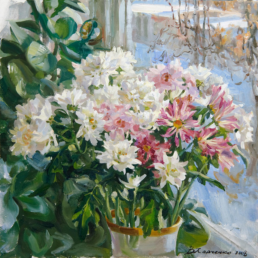 New year buouquet Painting by Victoria Kharchenko