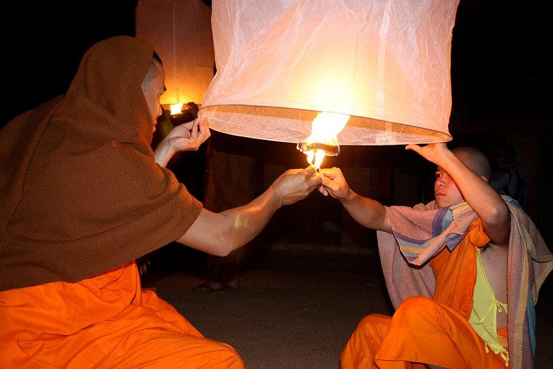 Monks Celebrate New Year in Laos Photograph by Venetia Featherstone-Witty