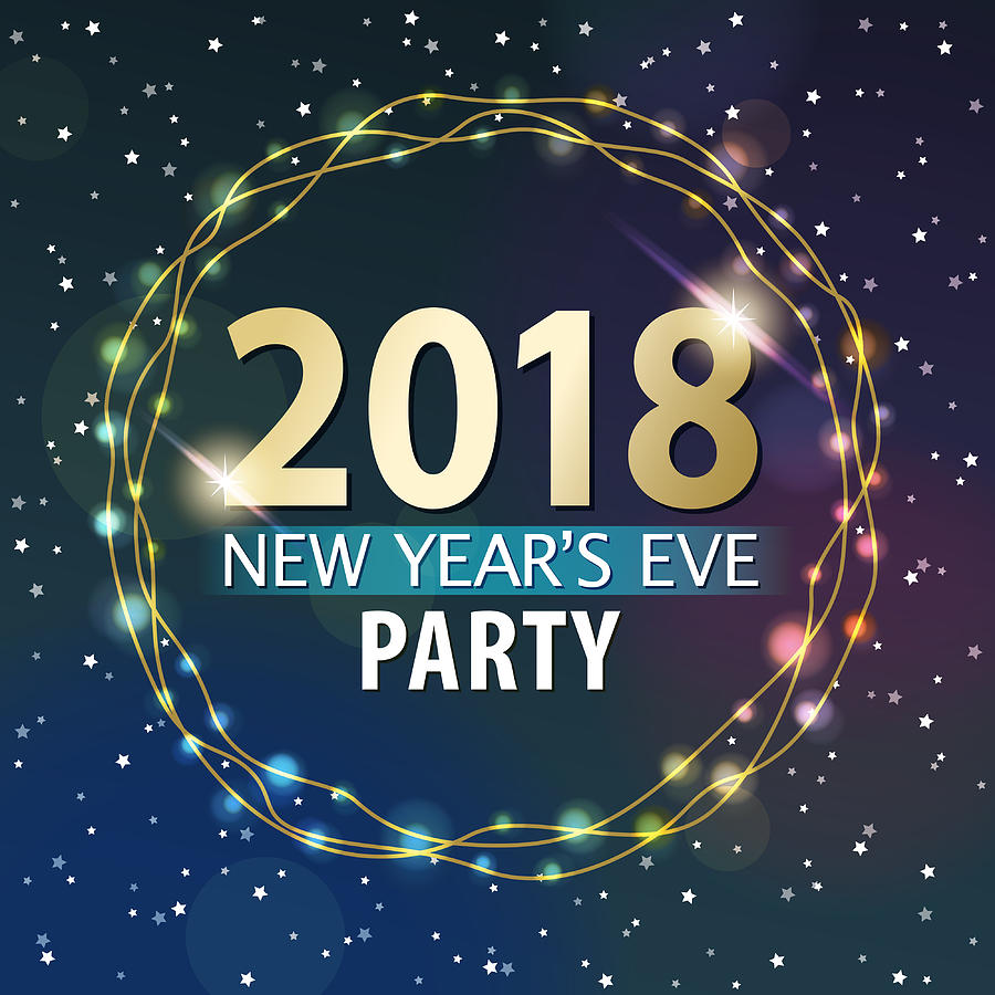 New Years Eve Party 2018 Drawing by Exxorian