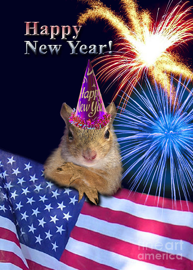 Nature Photograph - New Years Squirrel by Jeanette K