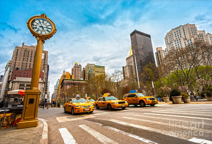 NEW YORK - Taxis on Fifth avenue Photograph by Luciano Mortula