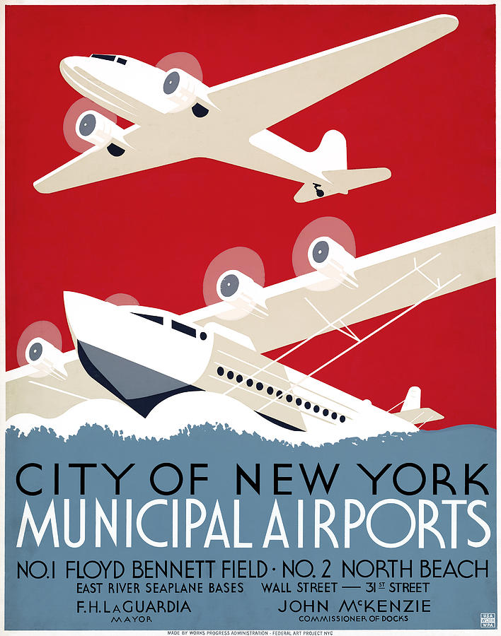 New York Airports, C1936 Drawing by Granger