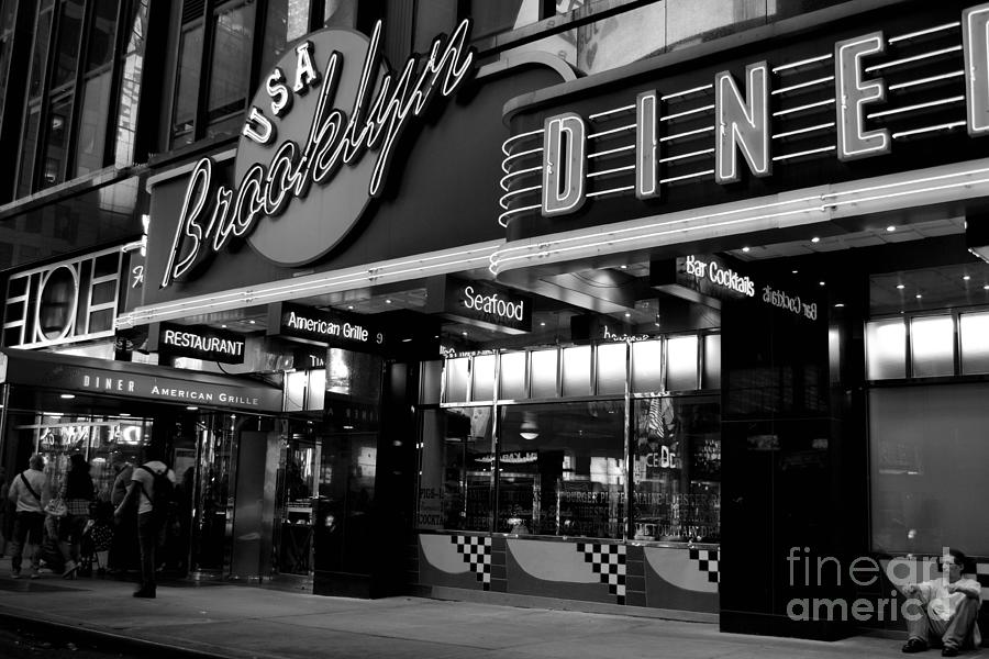 Times Square Photograph - Brooklyn Diner - New York at Night by Miriam Danar