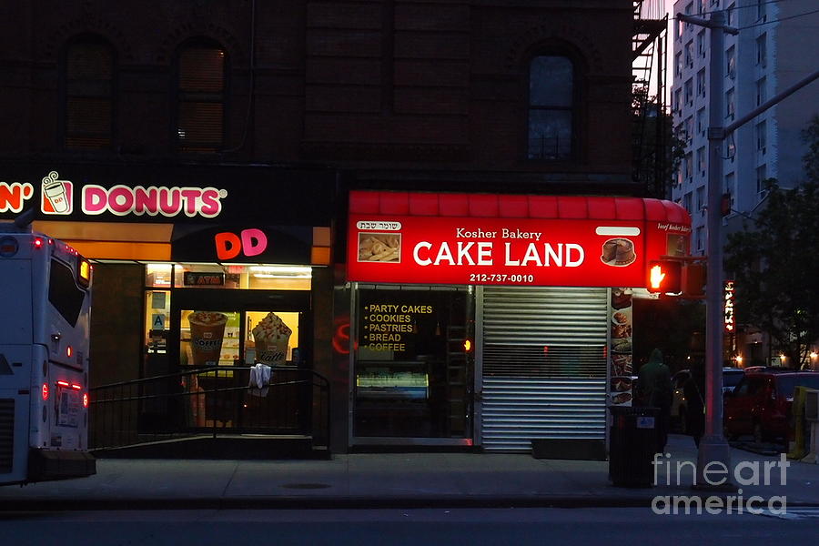 Cake Land Bakery - New York at Night Photograph by Miriam Danar
