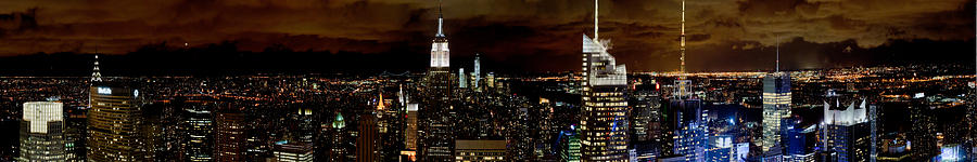 New York at night panorama Photograph by Gary Eason