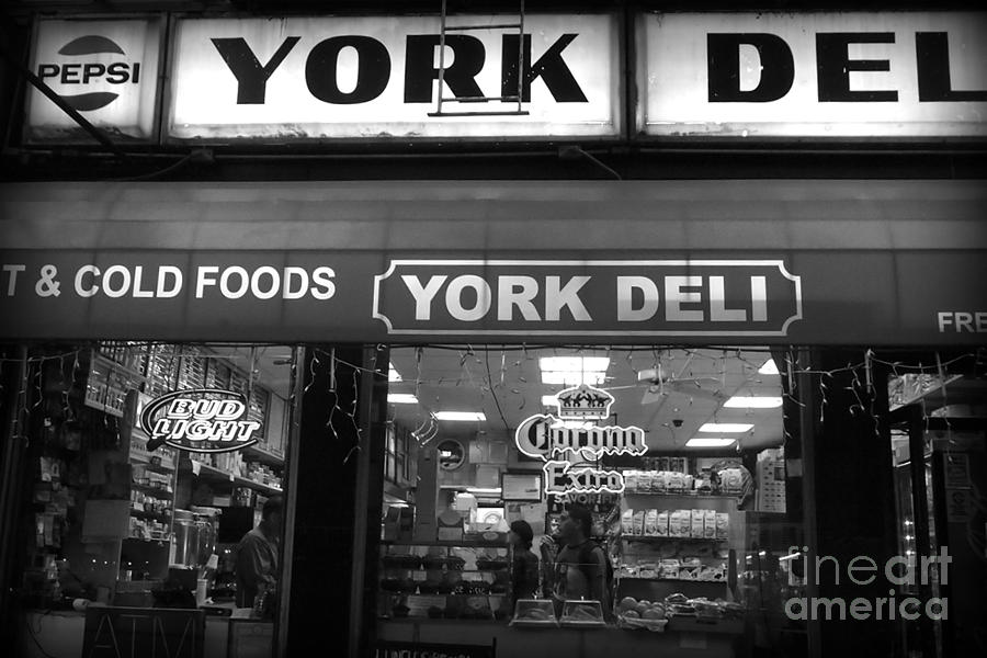 New York City Photograph - New York City at Night - Vintage Deli by Miriam Danar