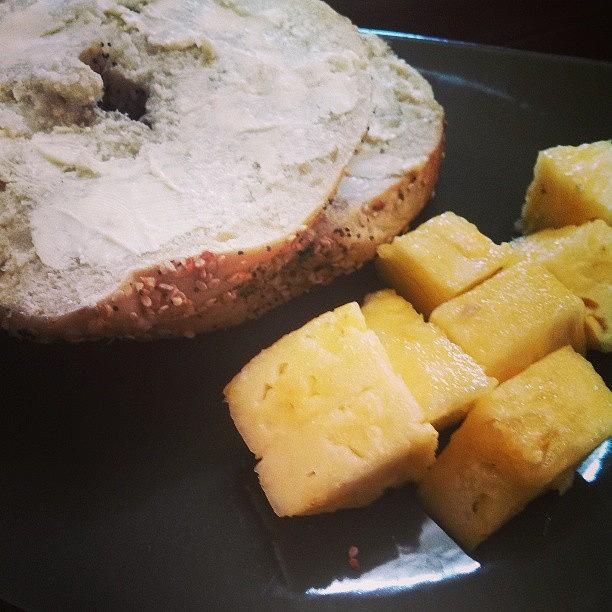New York Bagel And Pineapple For A Late Photograph by Victoria Caporelli