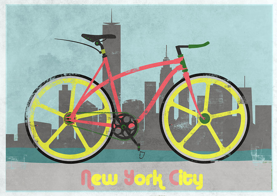 Bicycle Digital Art - New York Bike by Andy Scullion