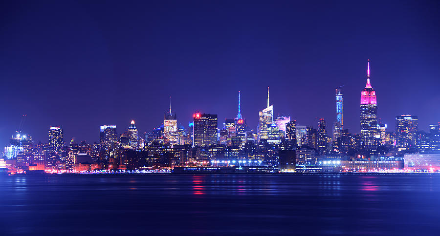 New York Blue Hour with Pink Empire State Building Photograph by Raymond Salani III