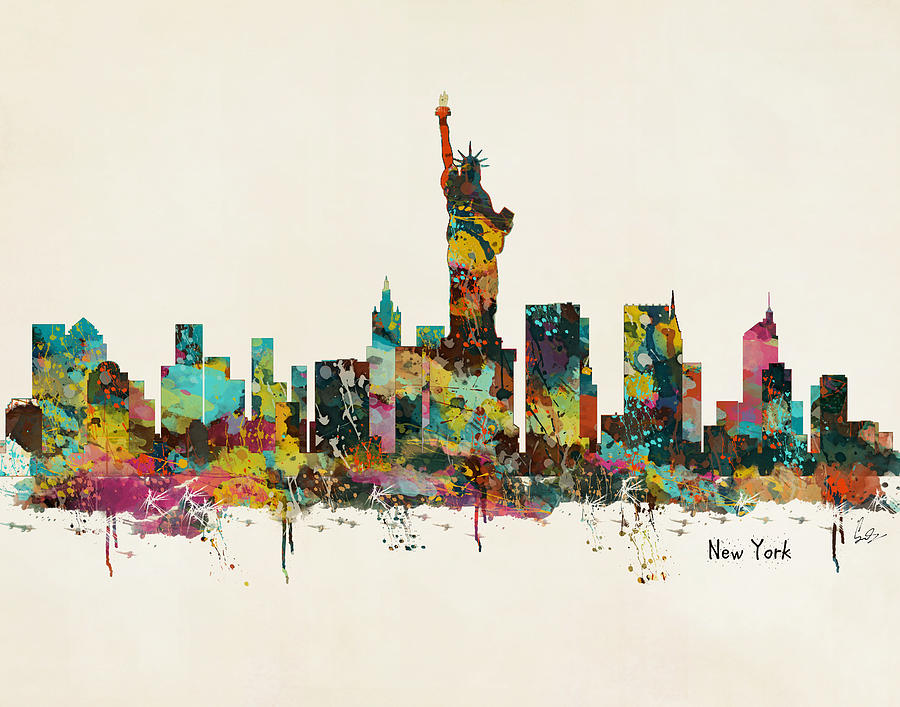New York Skyline Painting - New York by Bri Buckley