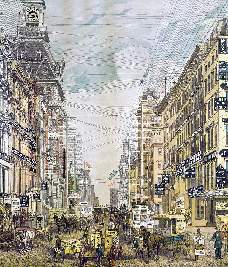 New York Broadway, C1885 Painting by Granger - Fine Art America