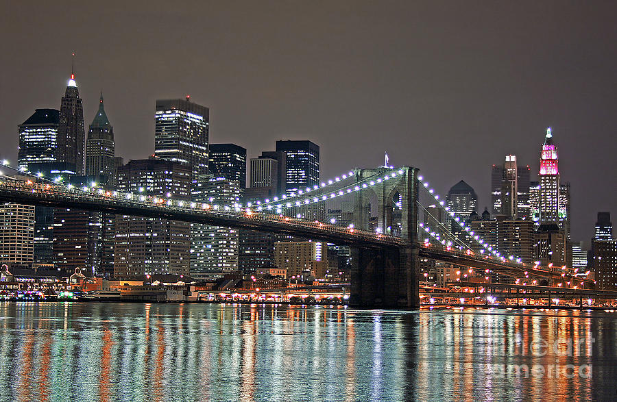 Brooklyn Bridge Photograph - New York Brooklyn Bride by Lars Ruecker