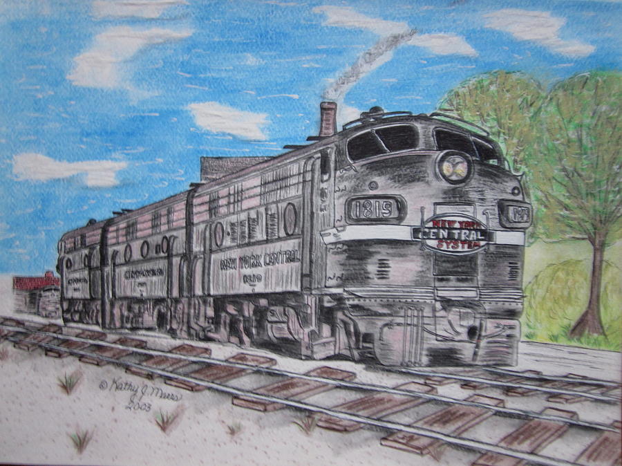 New York Central Train Painting by Kathy Marrs Chandler