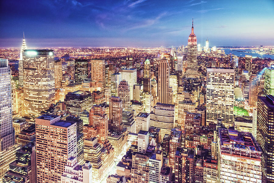 New York City Aerial View Photograph by Ferrantraite