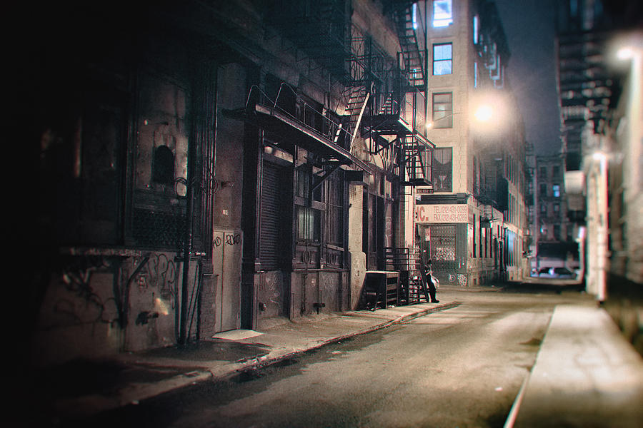New York City Photograph - New York City Alley at Night by Vivienne Gucwa
