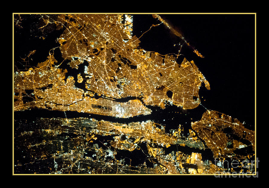 New York City at Night NASA Photograph by Rose Santuci-Sofranko
