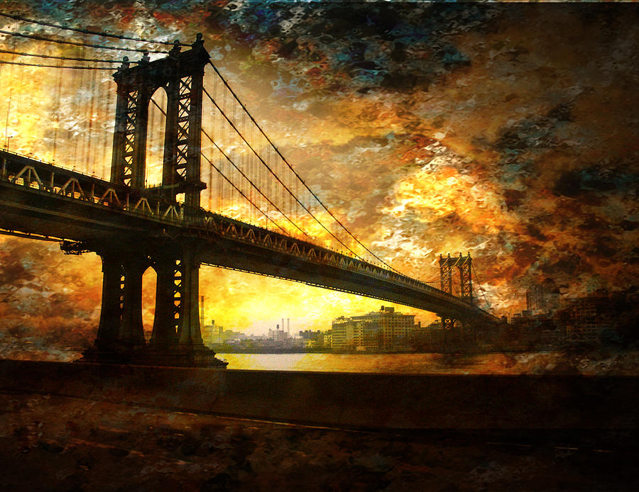 New York City Bridge Digital Art by Bruce Rolff
