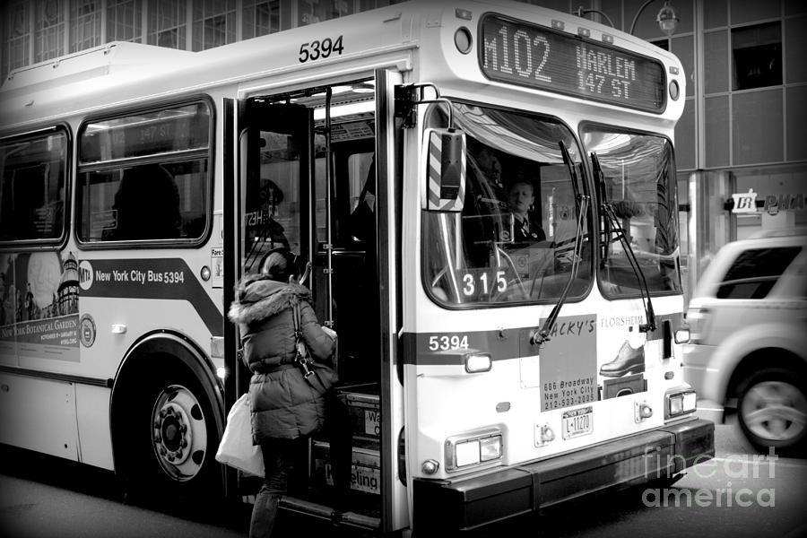 Transportation Photograph - New York City Bus by Miriam Danar