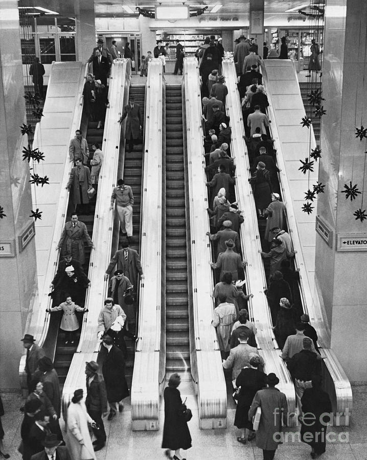 New York City Bus Terminal, 1953 Photograph by Bedrich Grunzweig