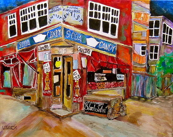 New York City Candy Store Painting by Michael Litvack