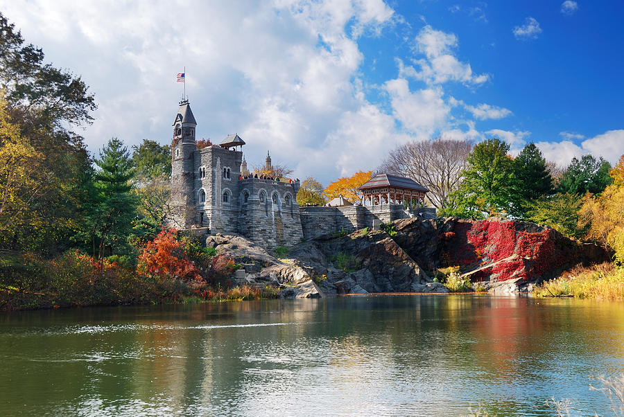 New York City Photograph - New York City Central Park Belvedere Castle by Songquan Deng