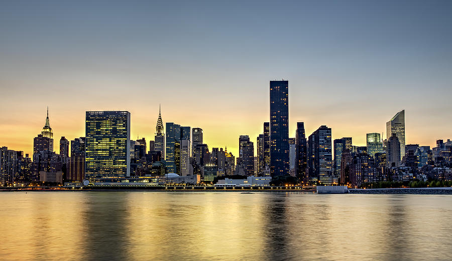 New York City Skyline Photograph - New York City Dusk Colors by Susan Candelario