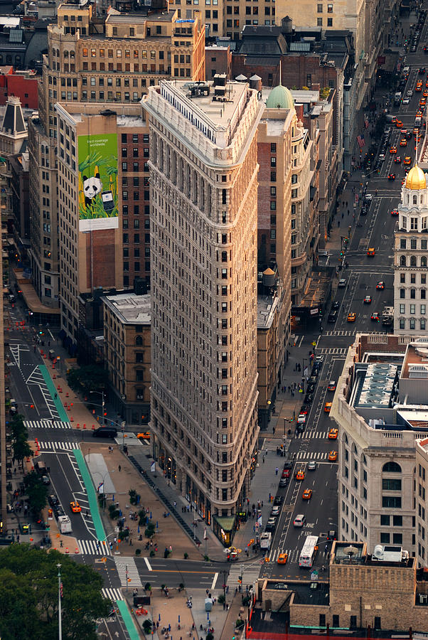 New York City Flatiron Building aerial view in Manhattan Photograph by Songquan Deng