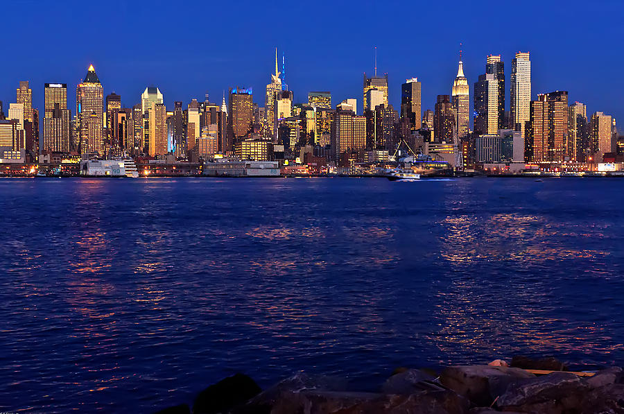 New York City from Weehawken in New Jersey Photograph by Mitchell R Grosky