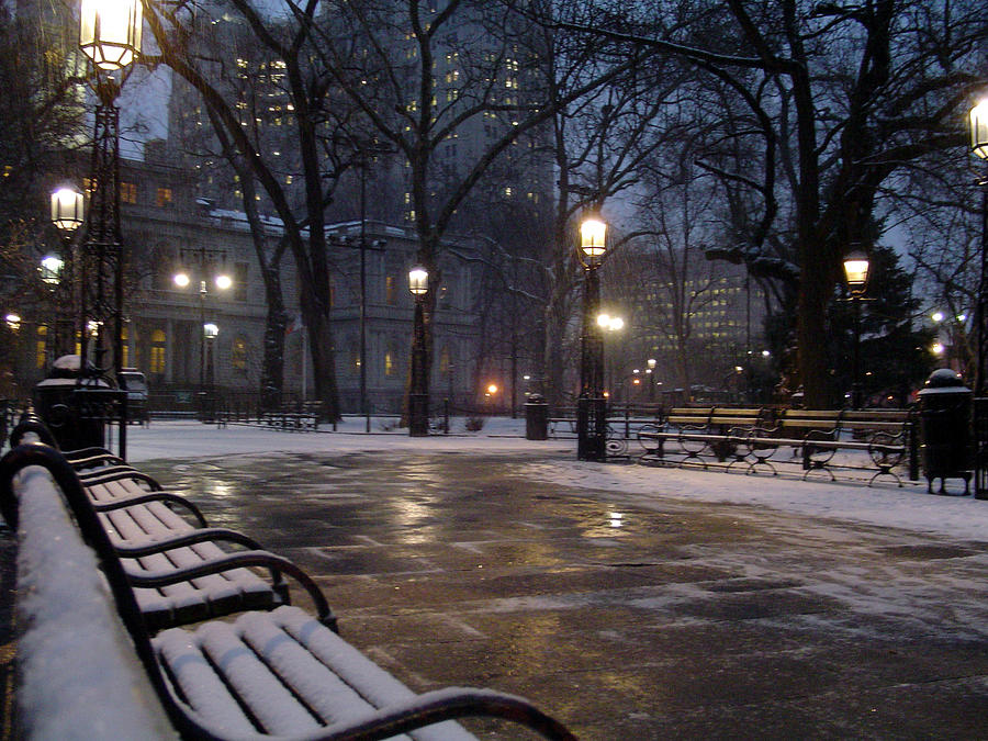 Winter Photograph - New York City Hall Park by Vadim Levin