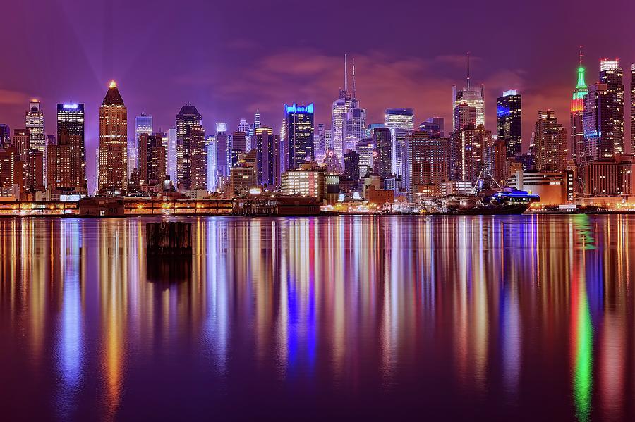 New York City Lights And Skyline At Steve Aka Mudpig