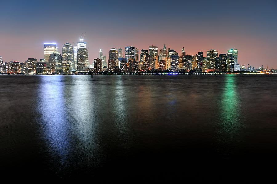 New York City Manhattan dusk panorama Photograph by Songquan Deng