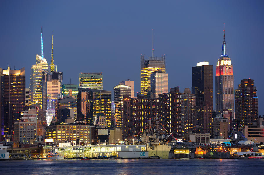New York City Manhattan midtown skyline at dusk Photograph by Songquan Deng
