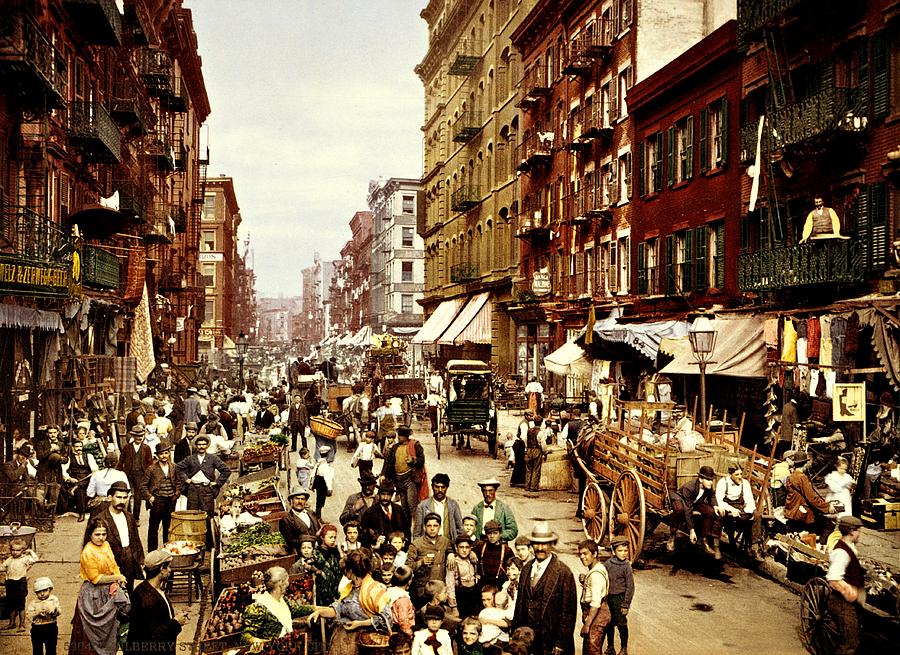 New York City Manhattan Mulberry Street 1900 Photograph by Movie Poster Prints