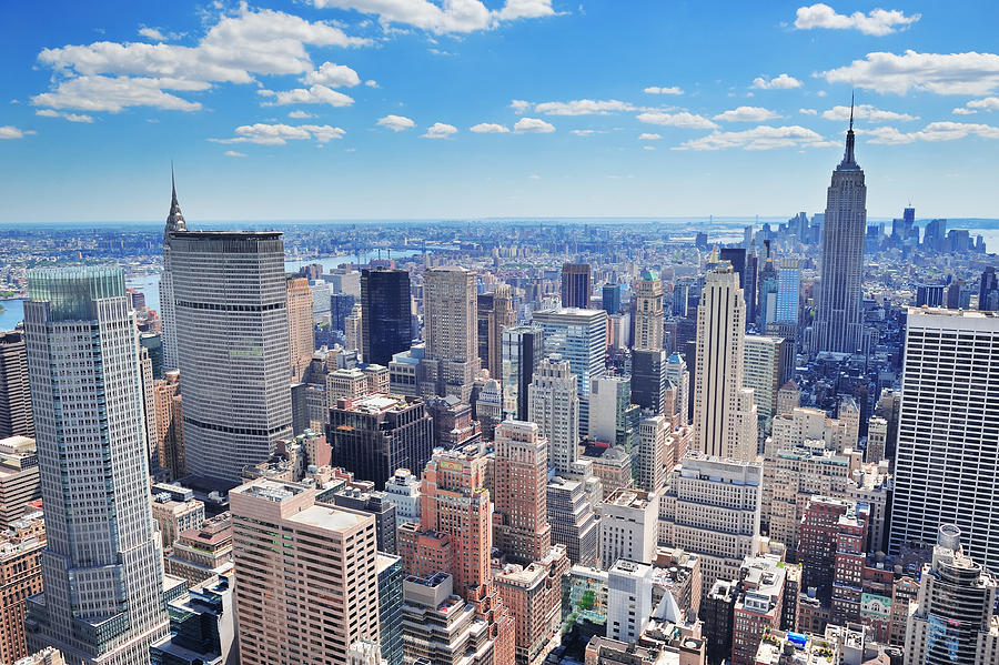 New York City Manhattan panorama Photograph by Songquan Deng