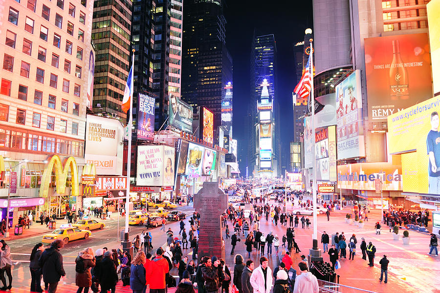 New York City Manhattan Time Square Night Photograph