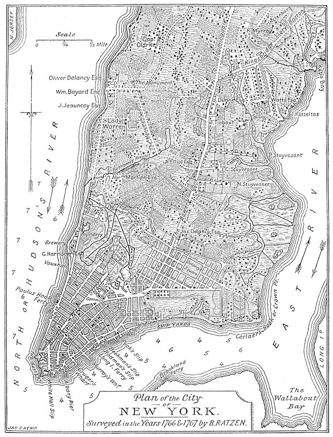 New York City Map, 1766-7 Photograph by Granger - Pixels