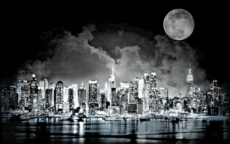 New York City Night Lights Photograph by Alma Yamazaki